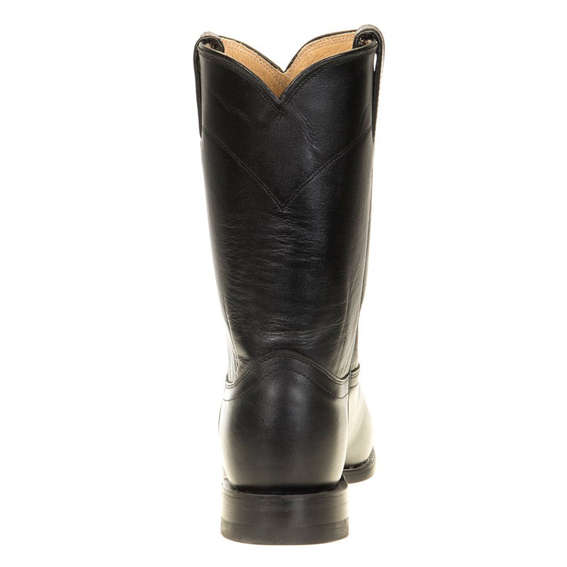 Justin Boot Company Men's Classic Black Kipskin Roper Cowboy Boots