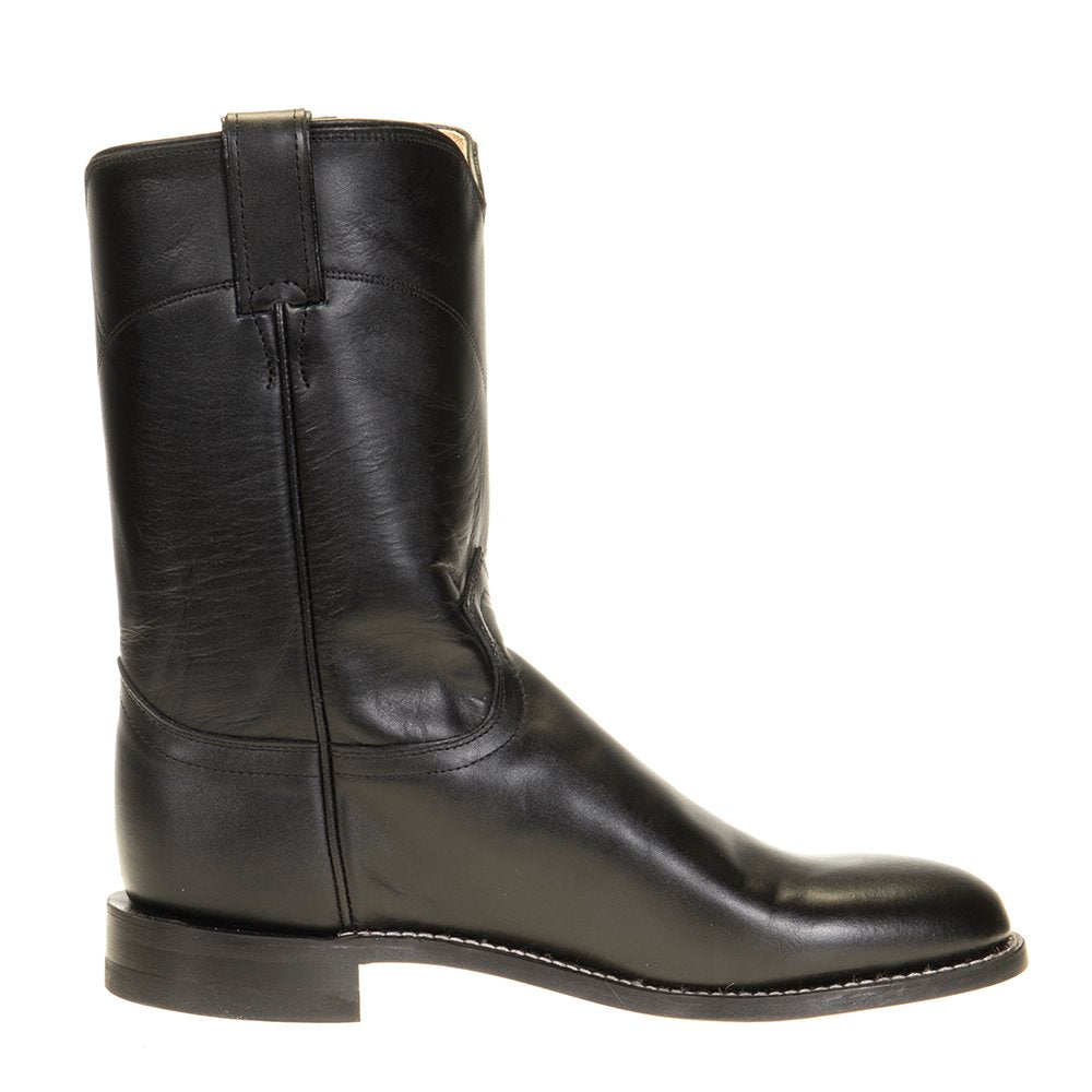 Justin Boot Company Men's Classic Black Kipskin Roper Cowboy Boots