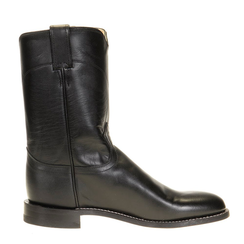 Justin Boot Company Men's Classic Black Kipskin Roper Cowboy Boots