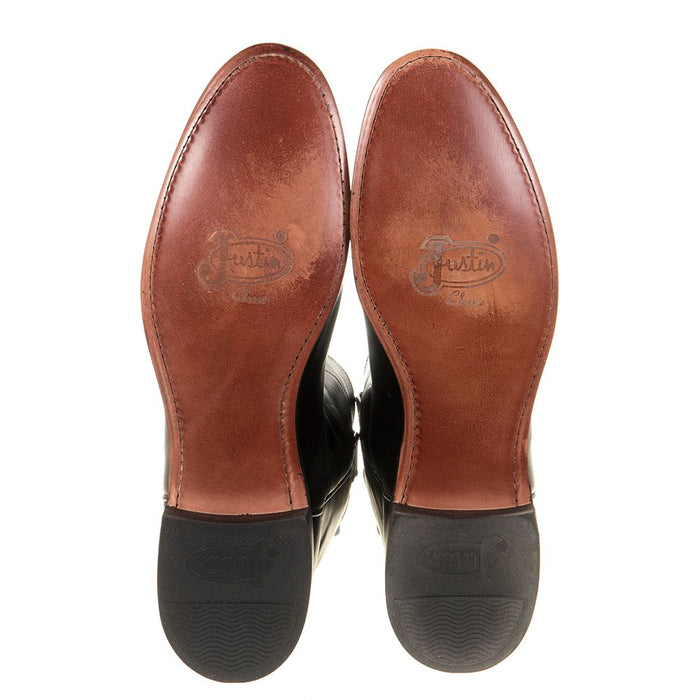 Justin Boot Company Men's Classic Black Kipskin Roper Cowboy Boots