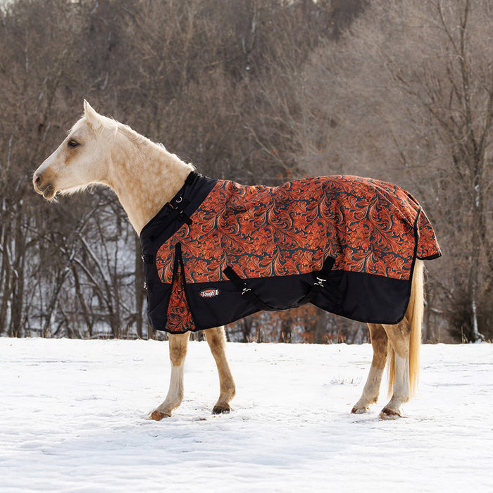 Tough 1 1200D Tooled Leather Turnout Blanket with Snuggit