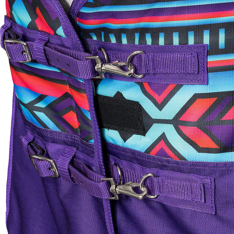 Tough 1 1200D/250G Purple Painted Canyon Turnout Blanket with Snuggit