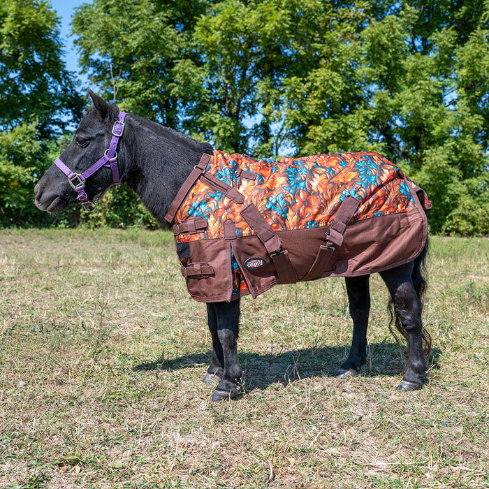 Tough 1 1200D Hand Carved Teal Winter Turnout Snuggit Miniature Horse Blanket