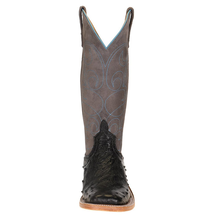 Women's Anderson Bean Denim Blue Full Quill Ostrich Western Boots  *Exclusive Style - The Boot Store