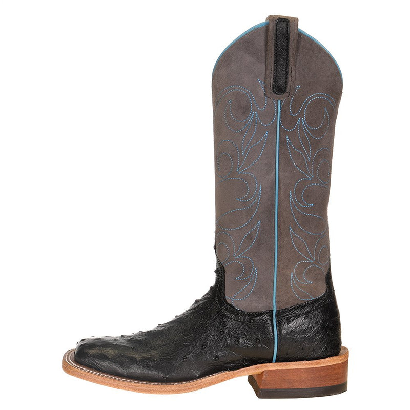 Anderson Bean Women's Black Full Quill Ostrich with Smoked Bacon Top