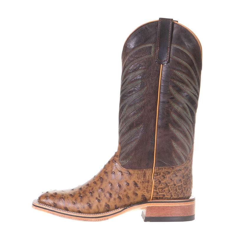 Anderson Bean Men's Ride Ready Terra Vintage Full Quill Ostrich 13in.Chocolate Top