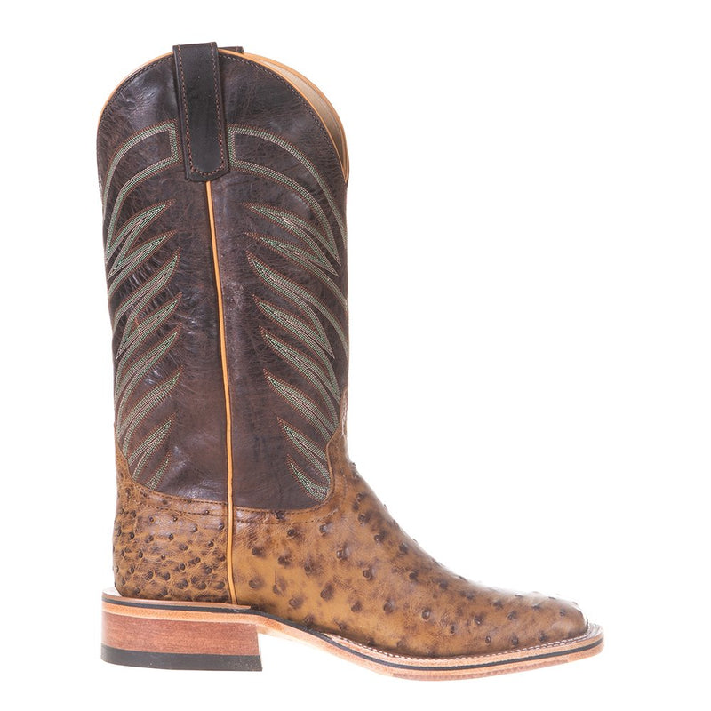Anderson Bean Men's Ride Ready Terra Vintage Full Quill Ostrich 13in.Chocolate Top