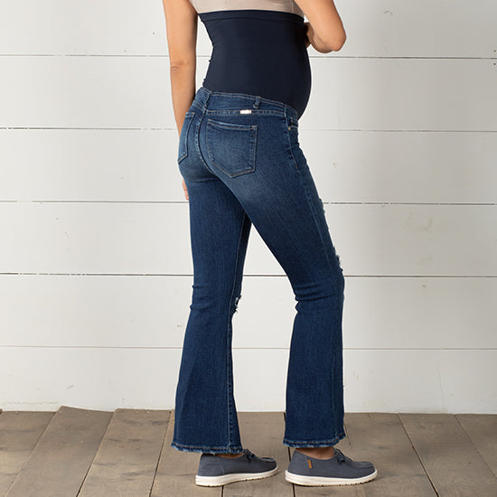 Kancan Distressed Maternity Flare Jeans