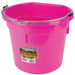 20 Quart Hot Pink Flat Back Plastic Bucket