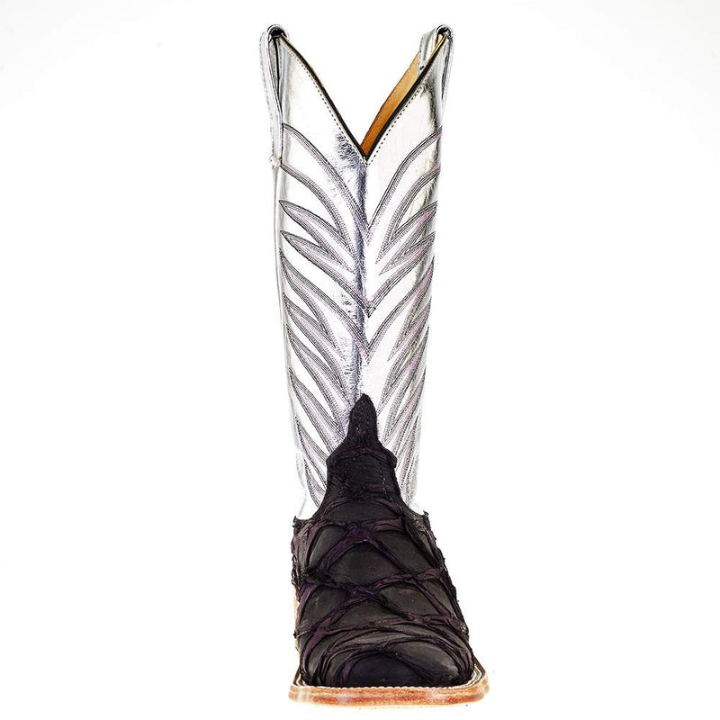 Anderson Bean Women's Purple Panther Big Bass 13in. Silver Metallic Cowgirl Boot
