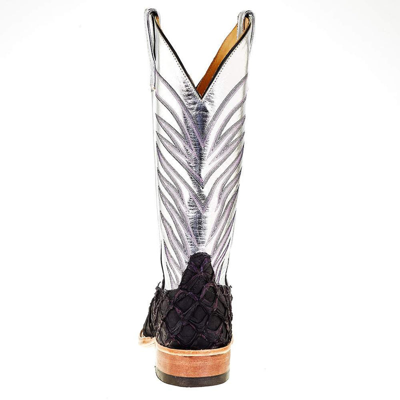 Anderson Bean Women's Purple Panther Big Bass 13in. Silver Metallic Cowgirl Boot