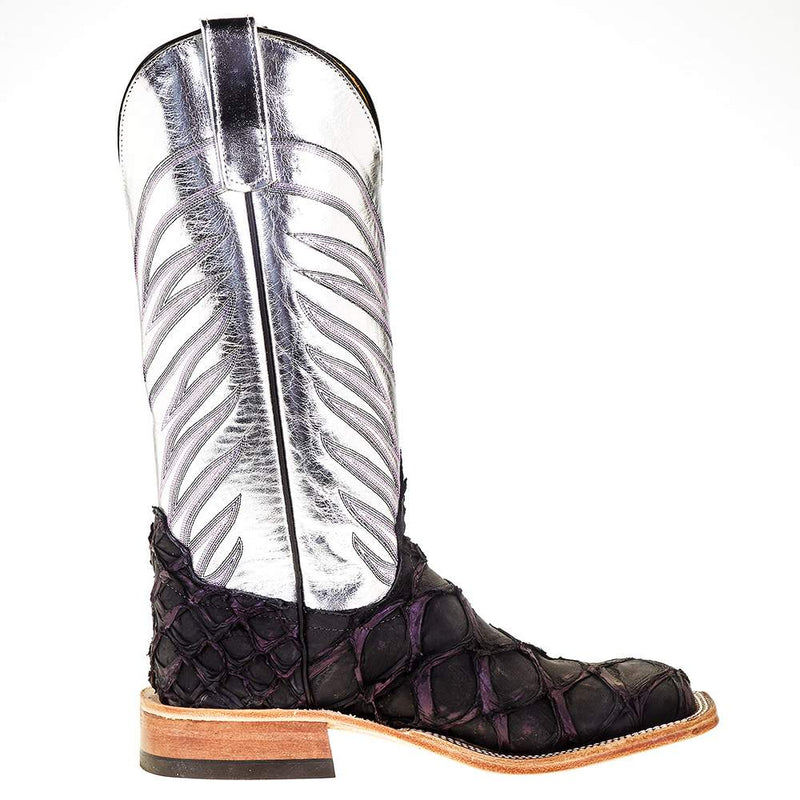 Anderson Bean Women's Purple Panther Big Bass 13in. Silver Metallic Cowgirl Boot