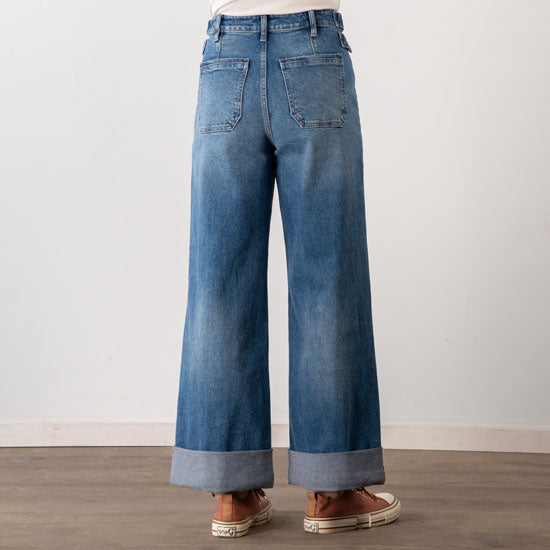 Kancan High Rise Utility Wide Leg Jeans