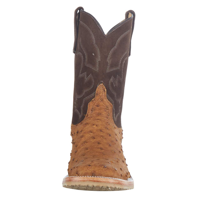Anderson Bean Men's Antique Saddle Full Quill Ostrich 11in. Coffee Bacon Top Boot