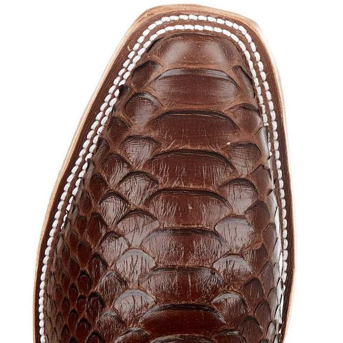Anderson Bean Women`s Dark Brown Matte Python 13 In. Rusty Old Tin Roof Cowgirl Boot