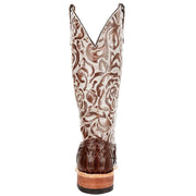 Anderson Bean Women`s AB Dark Brown Matte Python Rusty Old Tin Roof Cowgirl Boots