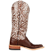 Anderson Bean Women`s AB Dark Brown Matte Python Rusty Old Tin Roof Cowgirl Boots