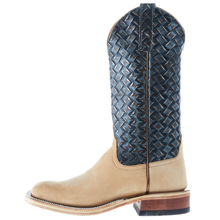Anderson Bean Women`s AB Tan Crazy Horse 13` Denim Trenzado Top