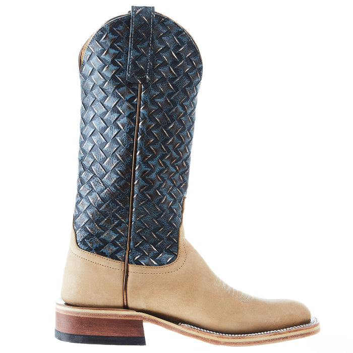 Anderson Bean Women`s AB Tan Crazy Horse 13` Denim Trenzado Top