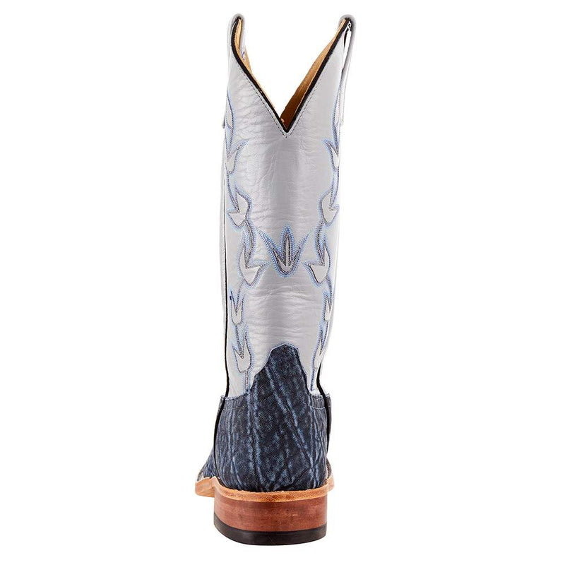 Anderson Bean Men`s Blue Safari Elephant 13in Pebble Kidskin Top Square Toe Boot
