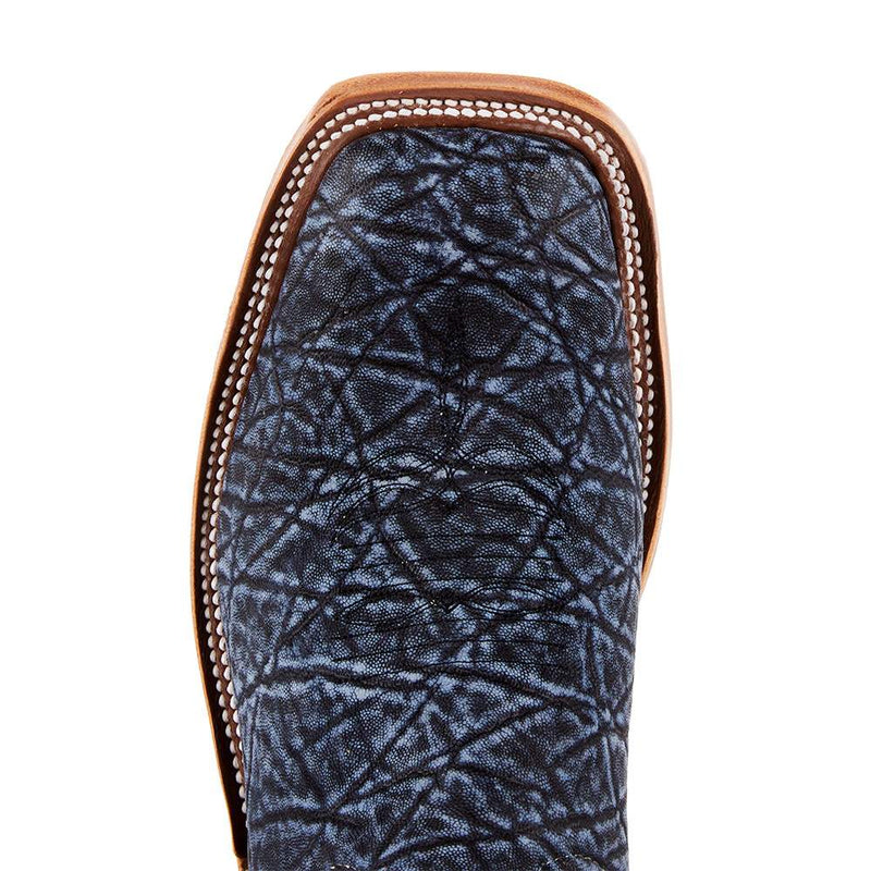 Anderson Bean Men`s Blue Safari Elephant 13in Pebble Kidskin Top Square Toe Boot