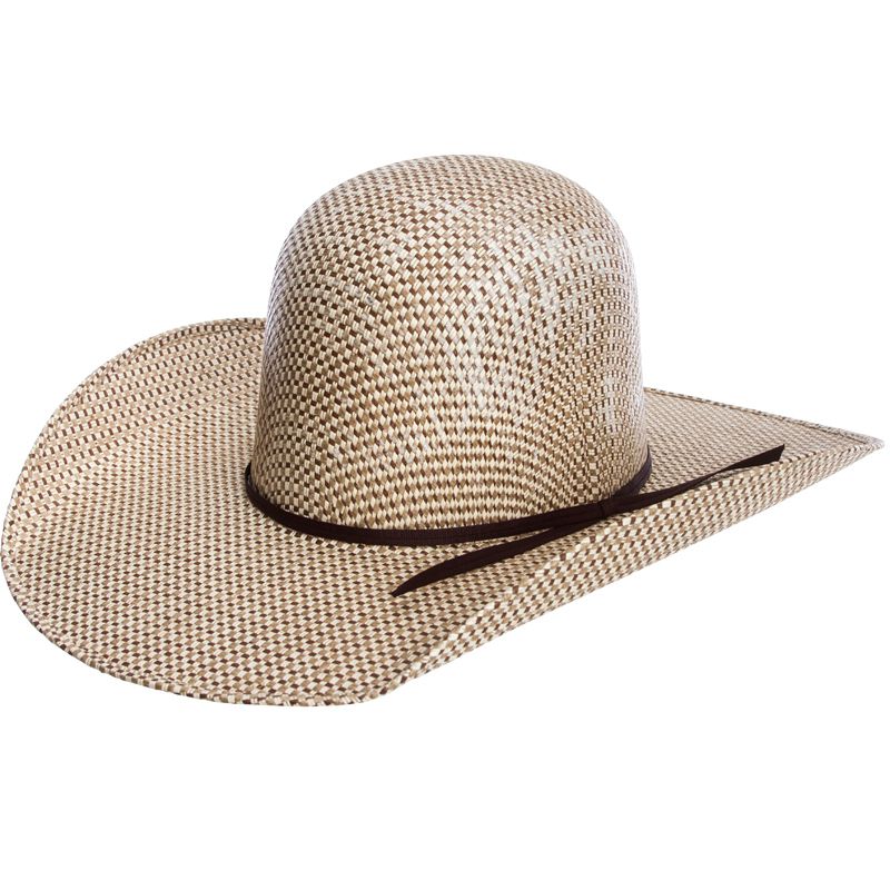 3 Tone Open Crown 4-1/2" Brim Straw Cowboy Hat