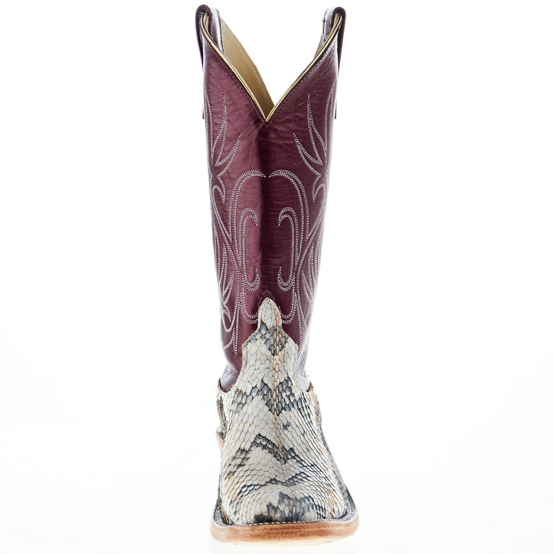 Anderson Bean Women's AB Rattlesnake 13 In Sangria Kidskin Top Cutter Toe Cowgirl Boot