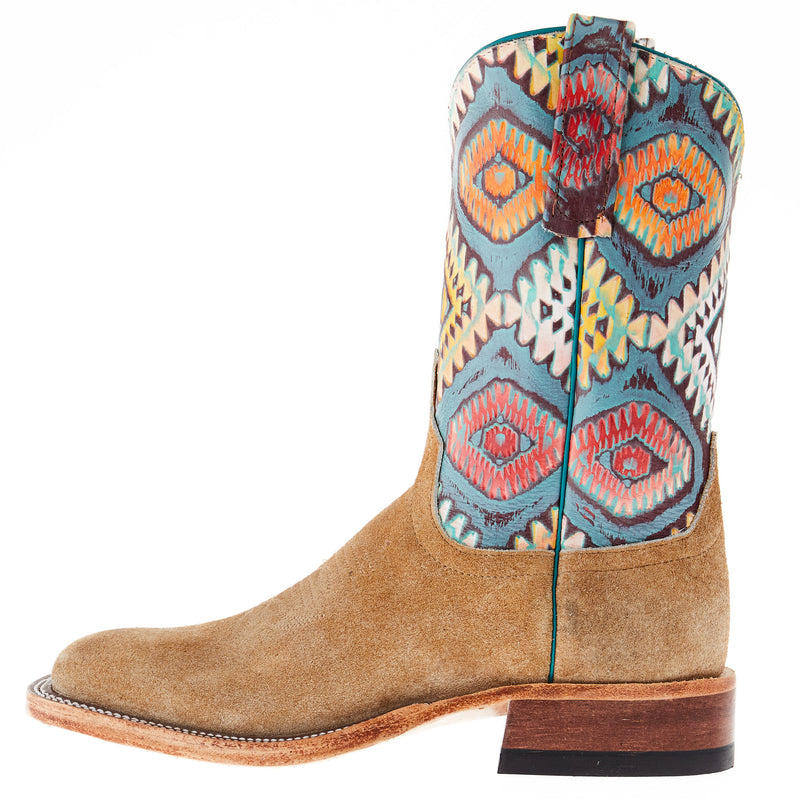 Anderson Bean Women's AB Sahara Tan Flannel 10 In Multi Embossed Top Cowgirl Boot