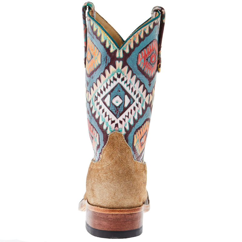 Anderson Bean Women's AB Sahara Tan Flannel 10 In Multi Embossed Top Cowgirl Boot