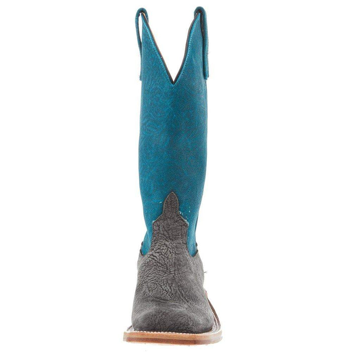 Anderson Bean Women's RR Black Washed Shoulder 13In Seafoam Floral Top Cowgirl Boot