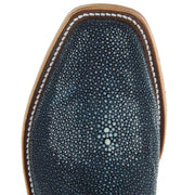 Anderson Bean Womens Navy Shaved Stingray 13 In Roe Kidskin Top Cowgirl Boot