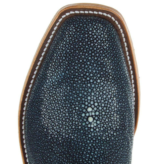 Anderson Bean Womens Navy Shaved Stingray 13 In Roe Kidskin Top Cowgirl Boot