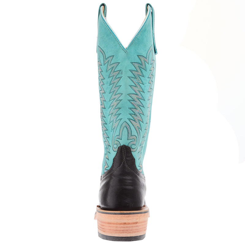 Anderson Bean Women's AB Ride Ready Black Kangaroo Vamp 13In Sea Foam Barcelona Top Cowgirl Boot