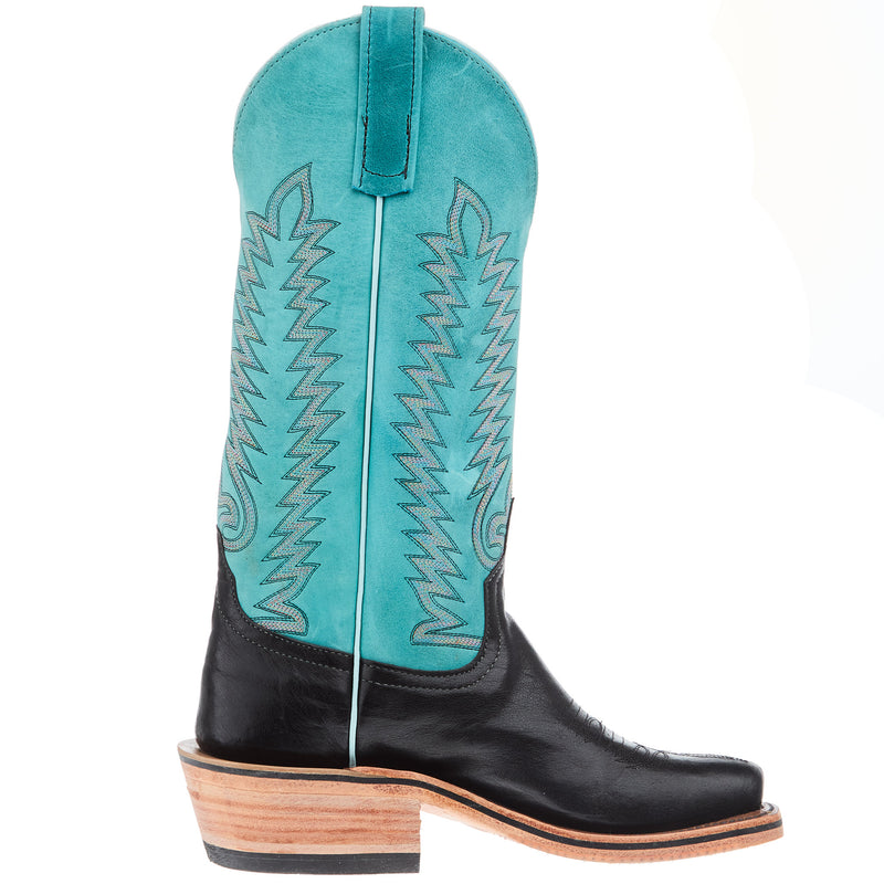 Anderson Bean Women's AB Ride Ready Black Kangaroo Vamp 13In Sea Foam Barcelona Top Cowgirl Boot