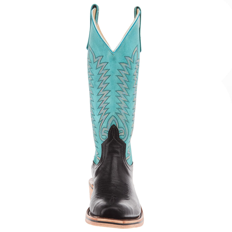 Anderson Bean Women's AB Ride Ready Black Kangaroo Vamp 13In Sea Foam Barcelona Top Cowgirl Boot