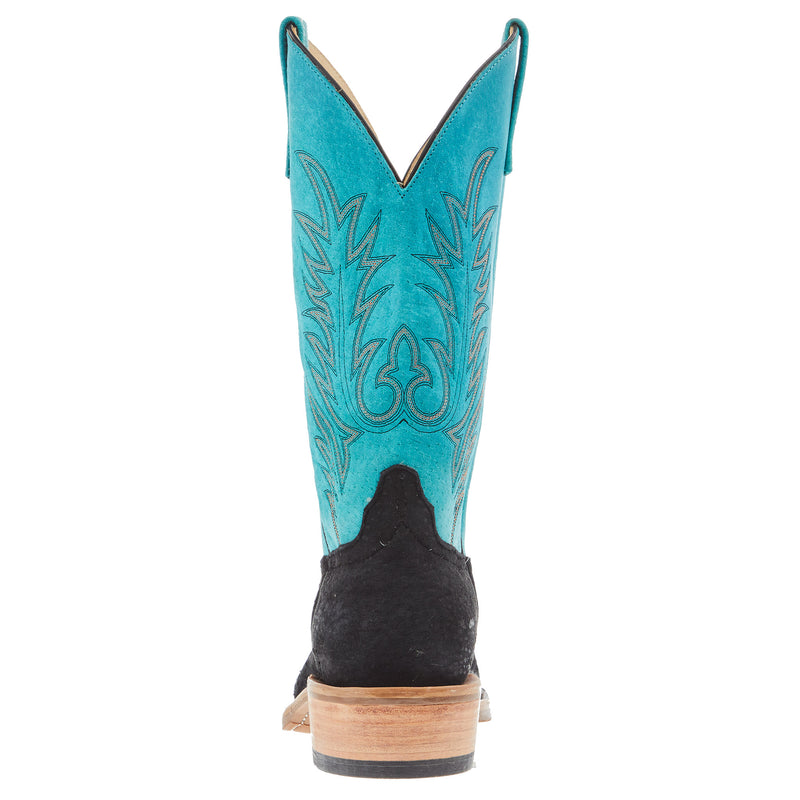 Anderson Bean Mens Ride Ready Black Carpincho Vamp 13in Turquoise Sinsation Top