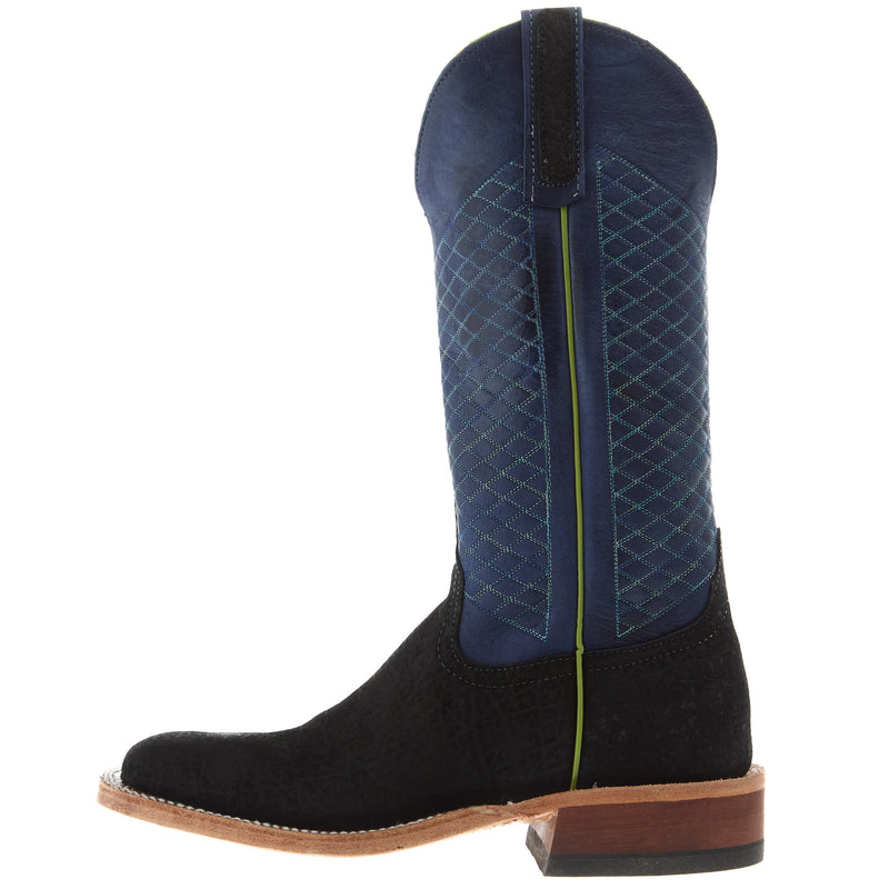 Anderson Bean Women`s AB Black Hungry Hippo Vamp 13In Royal Blue Wyoming Top Boot