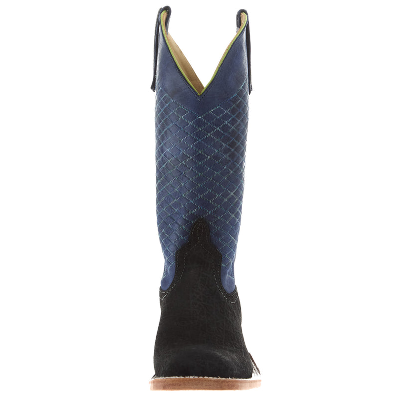 Anderson Bean Women`s AB Black Hungry Hippo Vamp 13In Royal Blue Wyoming Top Boot
