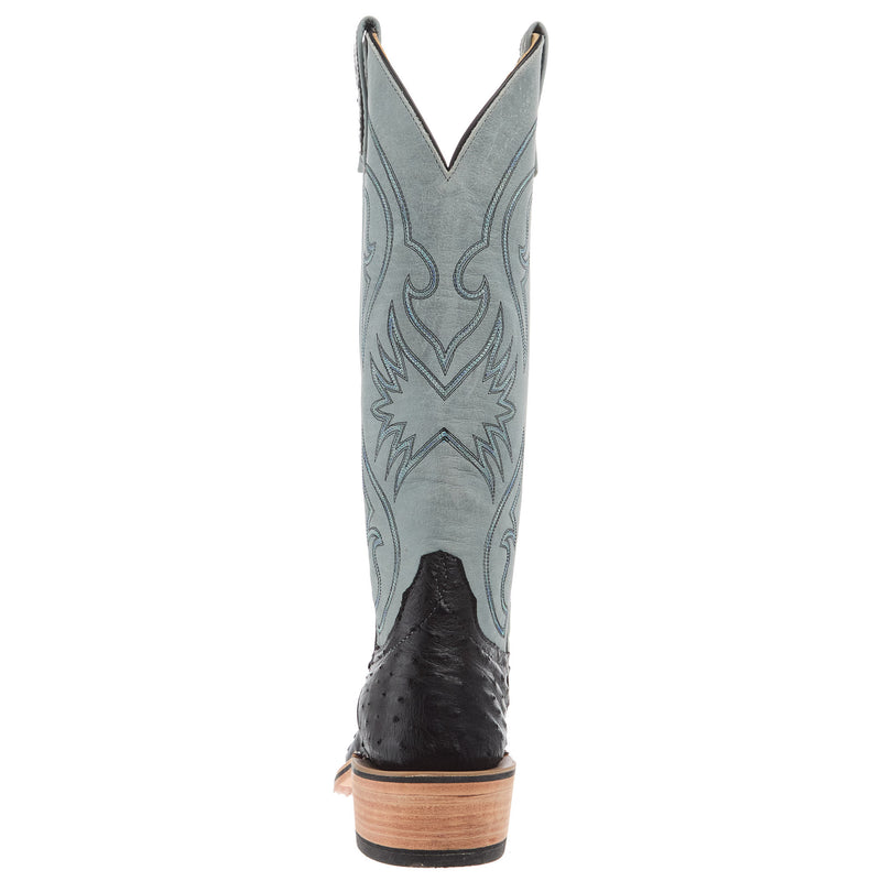 Anderson Bean Women`s AB Ride Ready Black FQ Ostrich Vamp 15In Castle Rock Buffamonte Top
