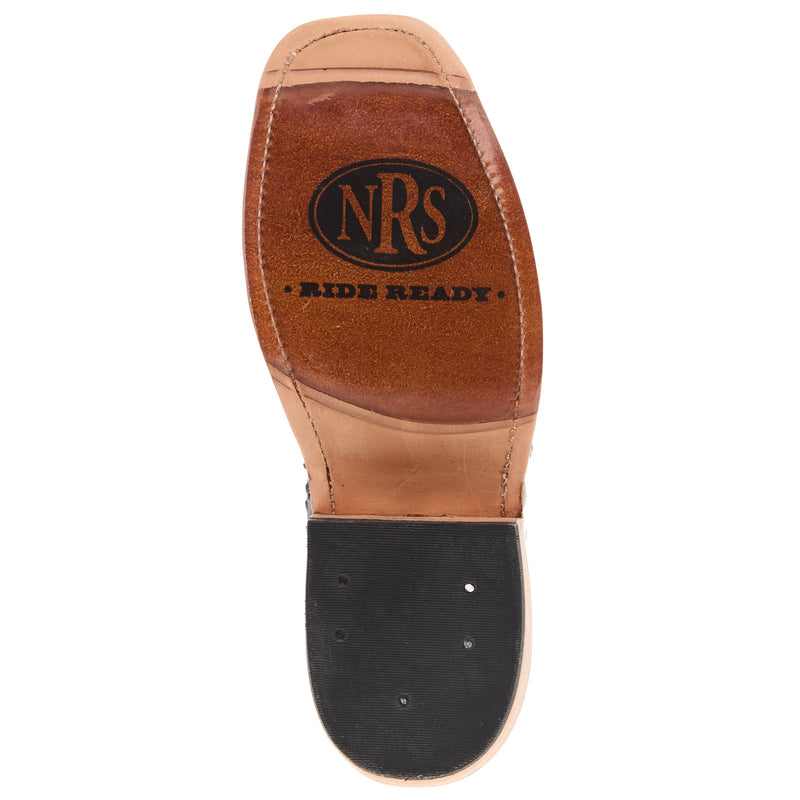 Anderson Bean Women`s AB Ride Ready Black FQ Ostrich Vamp 15In Castle Rock Buffamonte Top