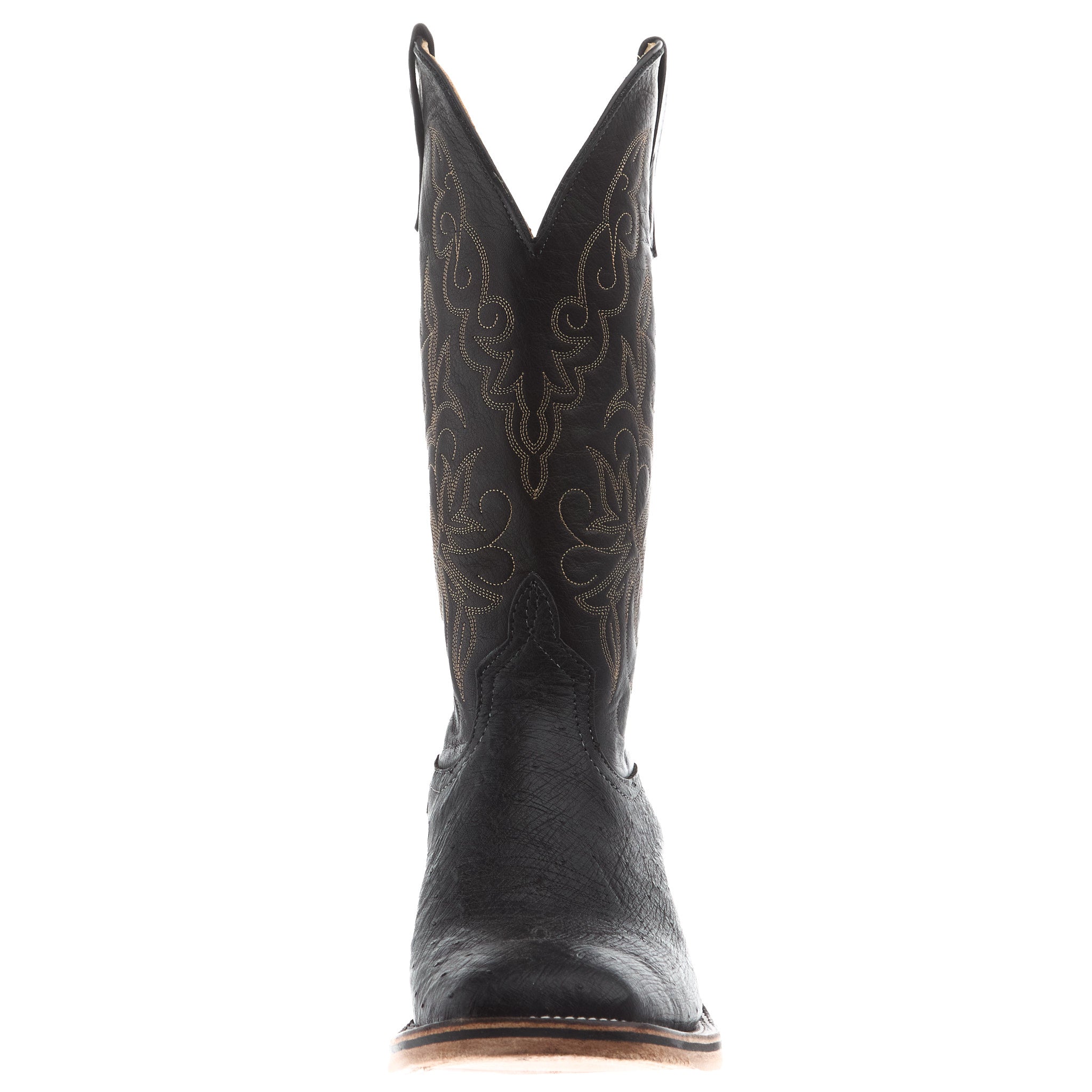 Anderson Bean Men`s AB Ride Ready Black Smooth Ostrich Vamp 13in