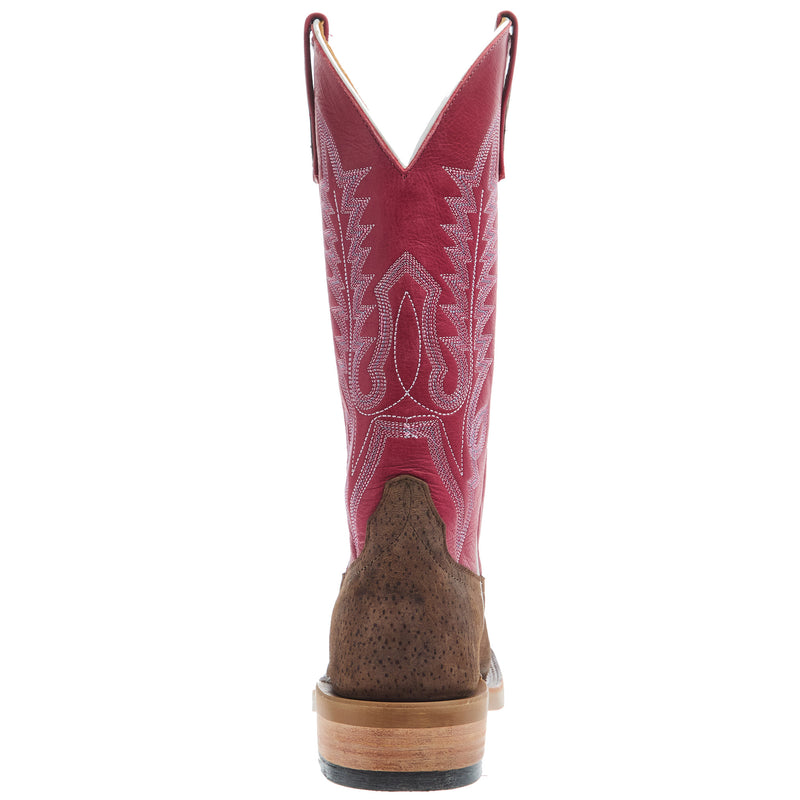 Anderson Bean Women`s AB Ride Ready Charcoal Boar Vamp 13In Cherry Buffamonte Top Boot