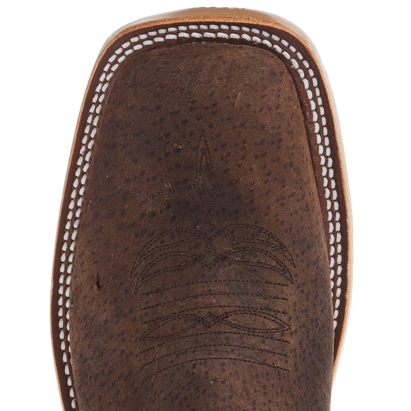 Anderson Bean Women`s AB Ride Ready Charcoal Boar Vamp 13In Cherry Buffamonte Top Boot