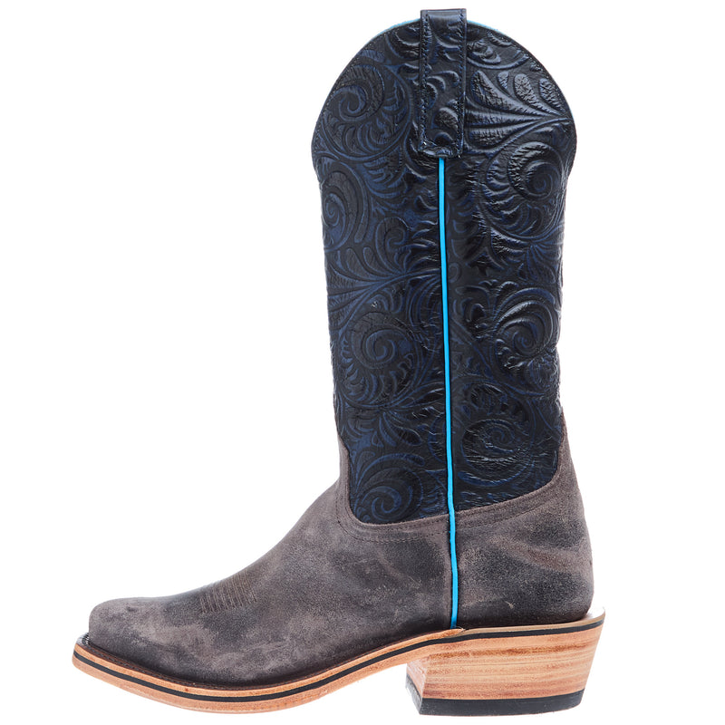 Anderson Bean Men`s Ride Ready After Dark Waxy Kudu Vamp 13in Navy Embossed Top