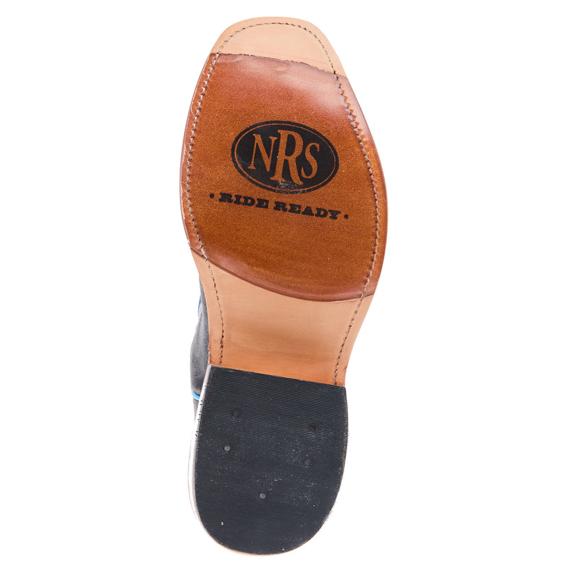 Anderson Bean Men`s Ride Ready After Dark Waxy Kudu Vamp 13in Navy Embossed Top