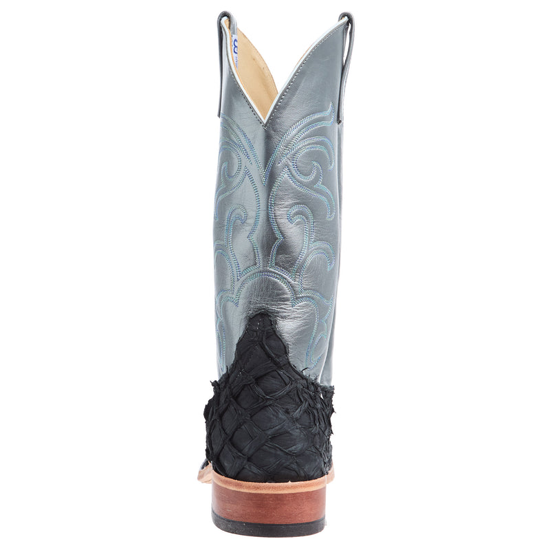 Anderson Bean Men`s AB Black Big Bass Vamp 13in Gunmetal Kidskin Top Square Toe