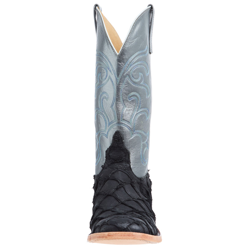 Anderson Bean Men`s AB Black Big Bass Vamp 13in Gunmetal Kidskin Top Square Toe