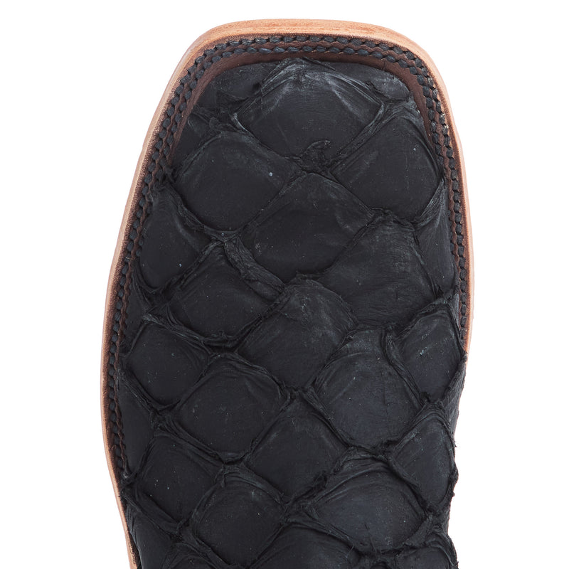 Anderson Bean Men`s AB Black Big Bass Vamp 13in Gunmetal Kidskin Top Square Toe