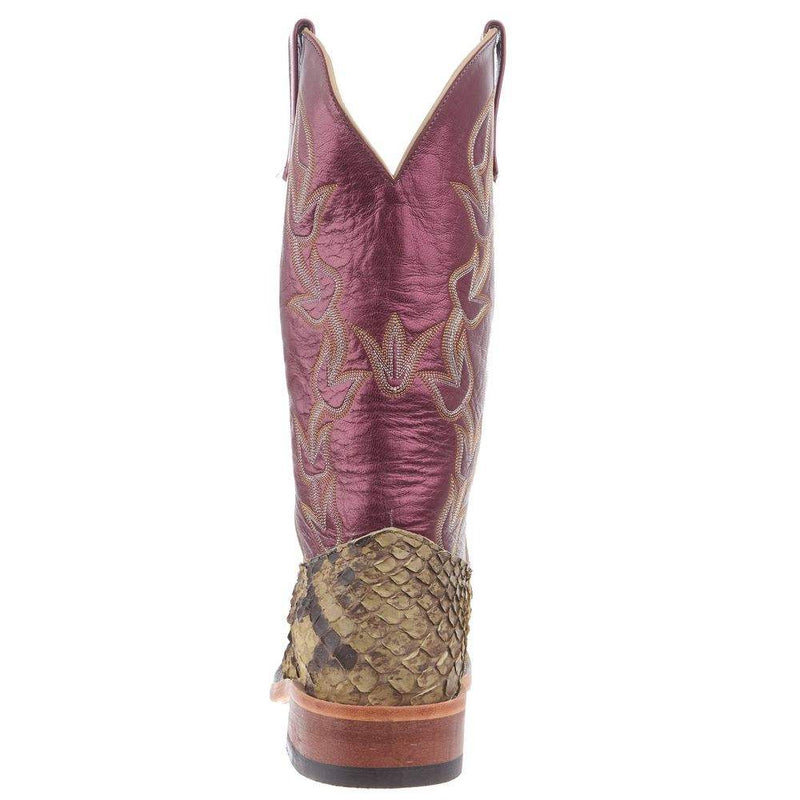 Anderson Bean Men`s AB Natural Matte Giant Python Vamp 13in Sangria Lustre Top
