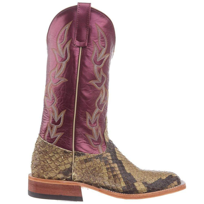 Anderson Bean Men`s AB Natural Matte Giant Python Vamp 13in Sangria Lustre Top